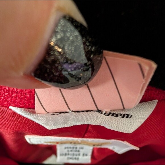 Talbots Blazer Women Sz 10 Petite Red Irish Linen 3 Button Red Career Pockets - Picture 8 of 11